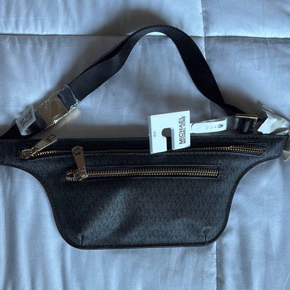 Michael Kors Black and Gold Belt Bag Never used
